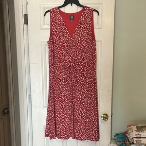 Vince Camuto Red Sleeveless V-Neck Sundress